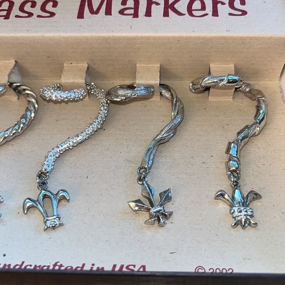 Pewter Wine Glass Markers, set of 6 - Picture 4 of 4